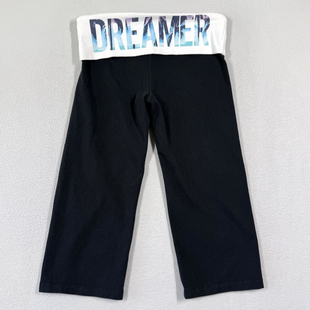 Vintage PINK Victoria Secret Pants Small DREAMER Foldover Cropped Capri Yoga Y2K